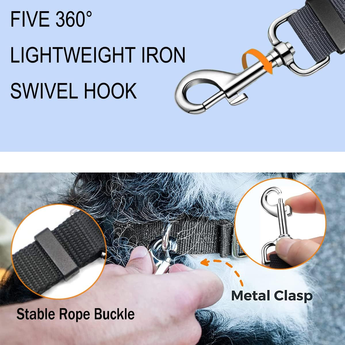 Adjustable Dual Dog Leash with No-Tangle Design for Two Dogs, Suitable for Large and Small Breeds