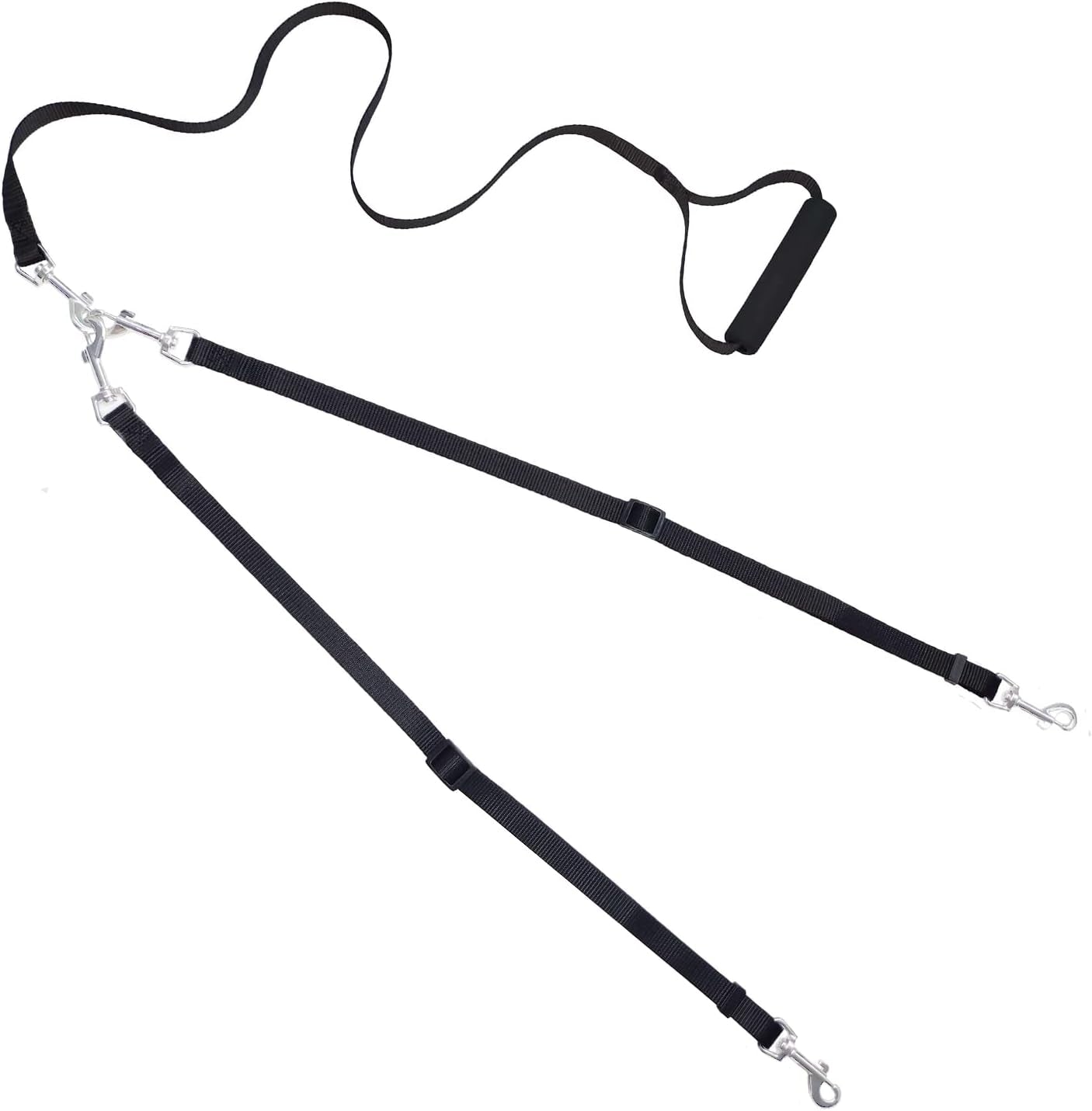 Adjustable Dual Dog Leash with No-Tangle Design for Two Dogs, Suitable for Large and Small Breeds