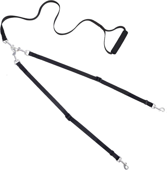 Adjustable Dual Dog Leash with No-Tangle Design for Two Dogs, Suitable for Large and Small Breeds